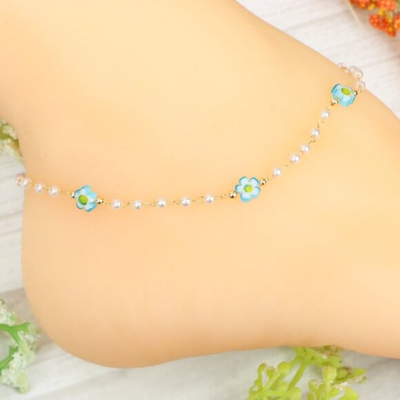 "Handmade Anklet – Elegant & Delicate Jewelry for Women | UNVRC1697 - Picture 1 of 10